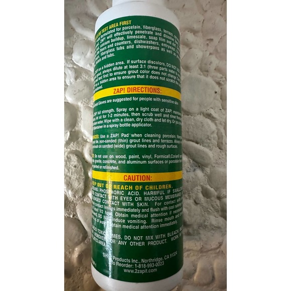 ZAP! 8 oz Professional Maintainer Tile & Grout Cleaner NEW! - Picture 2 of 2